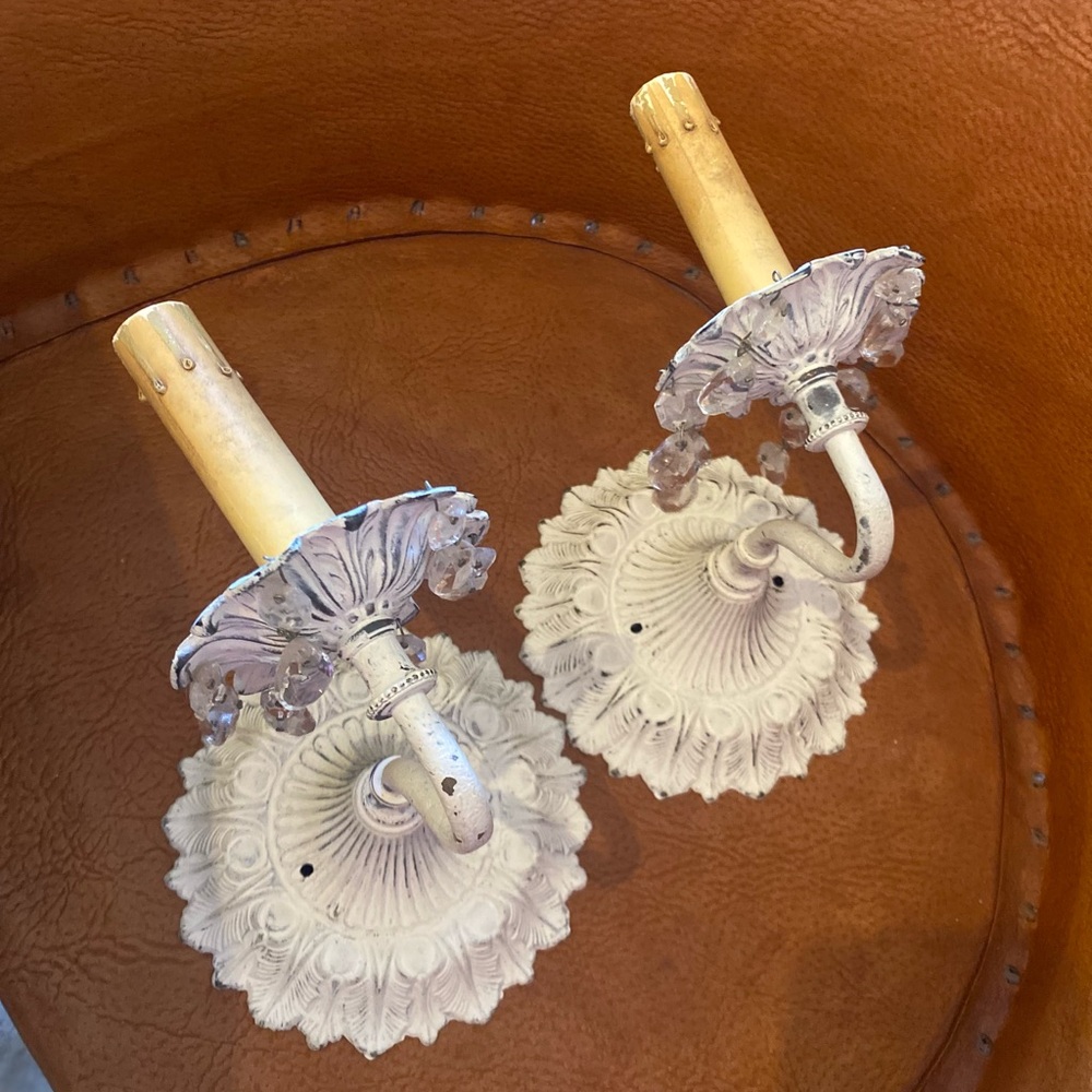 Vintage restoration hardware wall sconces in good condition